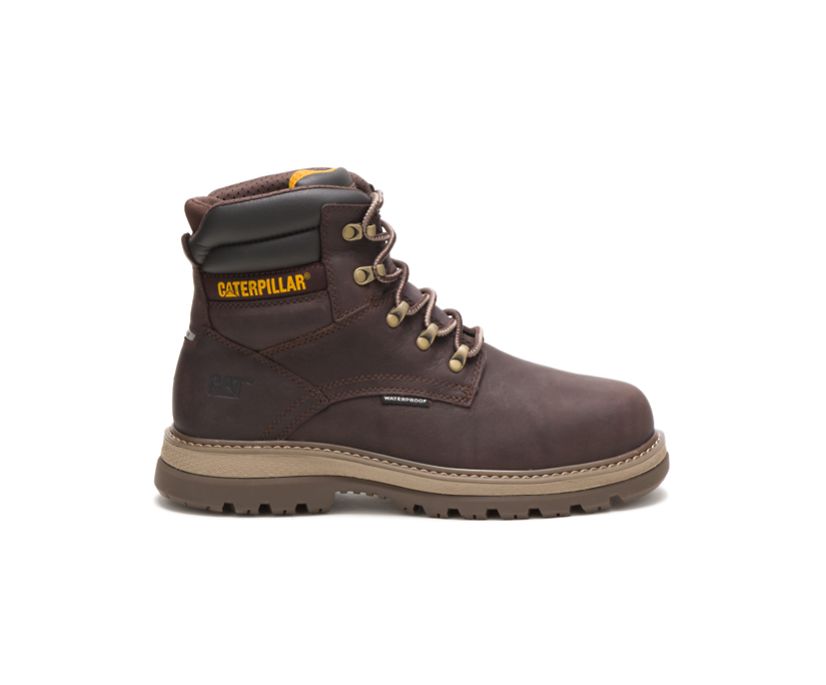 Panske Pracovne Topanky Caterpillar - Fairbanks 6 Waterproof Steel Toe - Tmavo Hnede ( 7410-TCZRD )